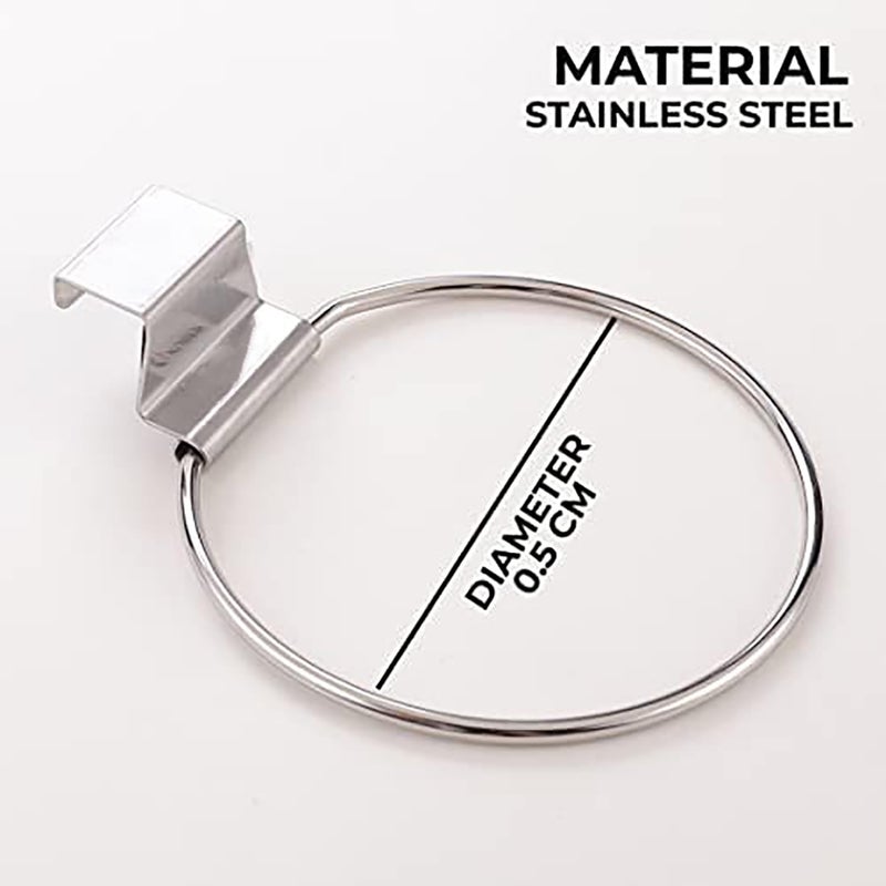 Homestic Homestic Stainless Steel Towel Hanger for Bathroom|Easy DIY Installation|Bathroom Accessories for Modern Homes|Multipurpose Napkin Holder for Bathroom & Kitchen|ZT-3121|Silver  - Image 3