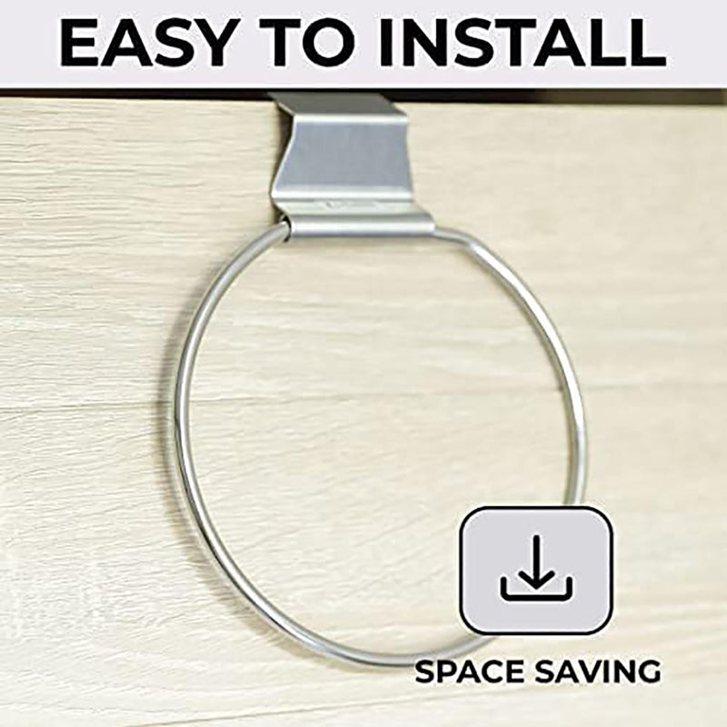 Homestic Homestic Stainless Steel Towel Hanger for Bathroom|Easy DIY Installation|Bathroom Accessories for Modern Homes|Multipurpose Napkin Holder for Bathroom & Kitchen|ZT-3121|Silver  - Image 4