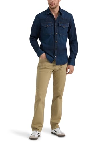 Lee Men's Heritage Western Shirt, Inky Blue Vintage Wash, X-Large - Image 3