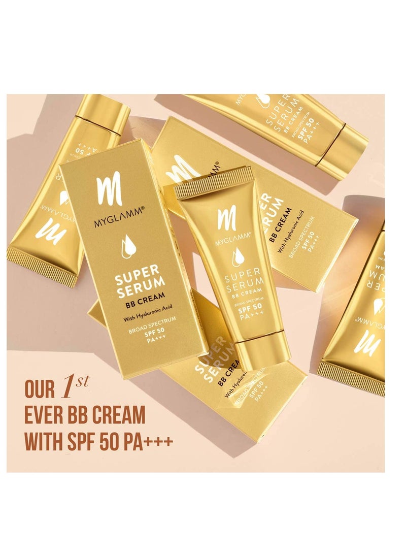 MyGlamm Super Serum BB Cream 201 Pine 30gm BB Cream with SPF 50 and Hyaluronic Acid 24 Hr Long Lasting and Hydrating - Image 3