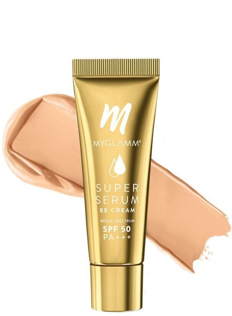 MyGlamm Super Serum BB Cream 201 Pine 30gm BB Cream with SPF 50 and Hyaluronic Acid 24 Hr Long Lasting and Hydrating - Image 1