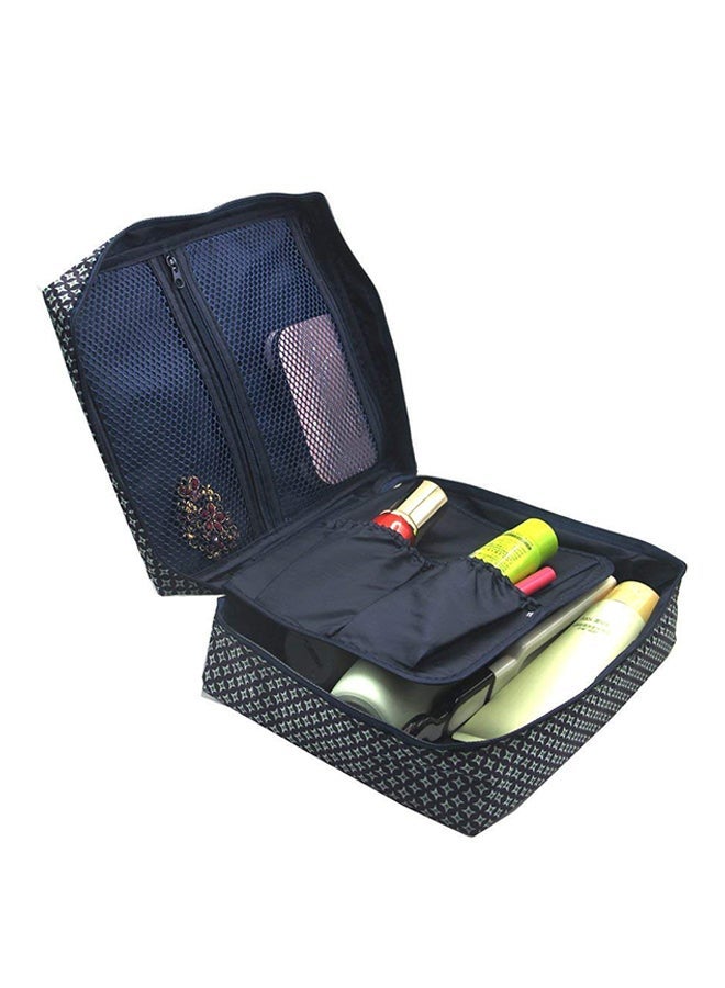 NIBEMINENT Portable Waterproof Cosmetic Makeup Toiletry Bag Black/White - Image 2