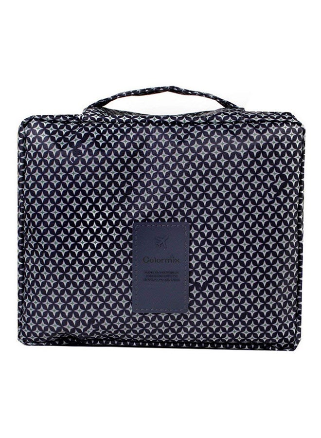 NIBEMINENT Portable Waterproof Cosmetic Makeup Toiletry Bag Black/White - Image 3