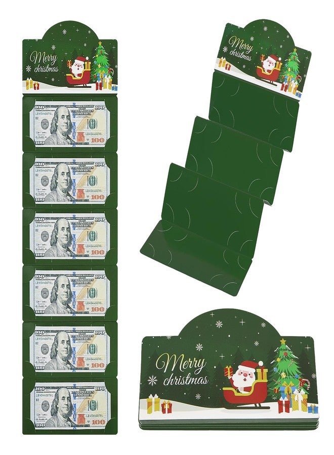 MoKo Christmas Money Holder for Cash, Money Holders for Christmas Gifts, Foldable Gift Card Holder with 6 Slots, Xmas Party Santa Cash Gift Card Supplies, Green - Image 1