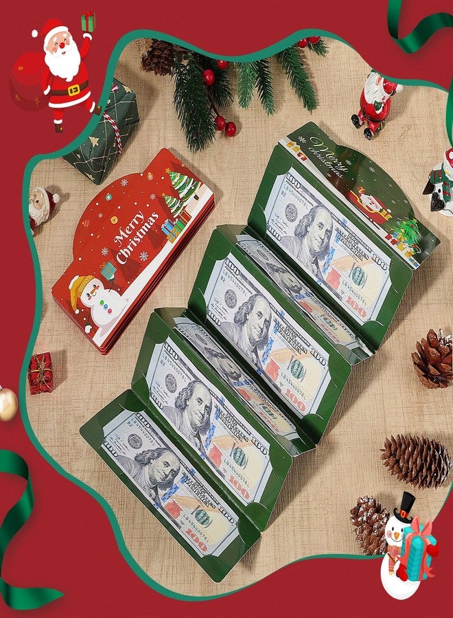 MoKo Christmas Money Holder for Cash, Money Holders for Christmas Gifts, Foldable Gift Card Holder with 6 Slots, Xmas Party Santa Cash Gift Card Supplies, Green - Image 4