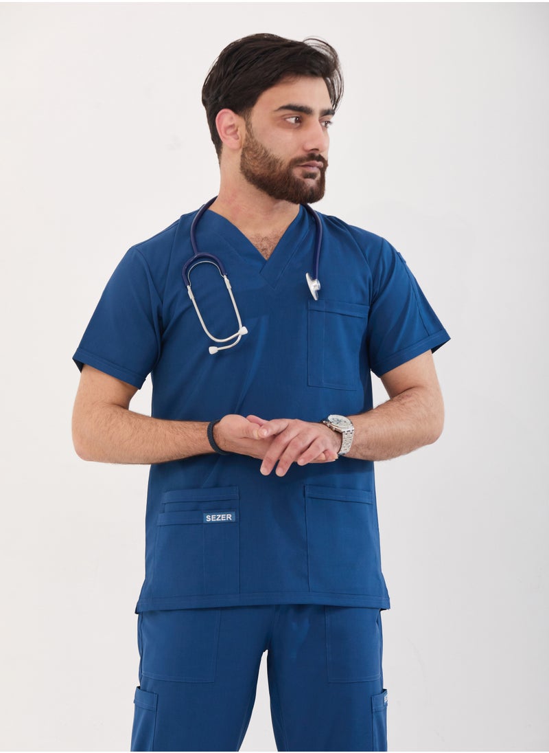 sezer - Caesar Scrub for Men - Strength and comfort in a cottonh Petroleum  design that fits you all day long - Image 1