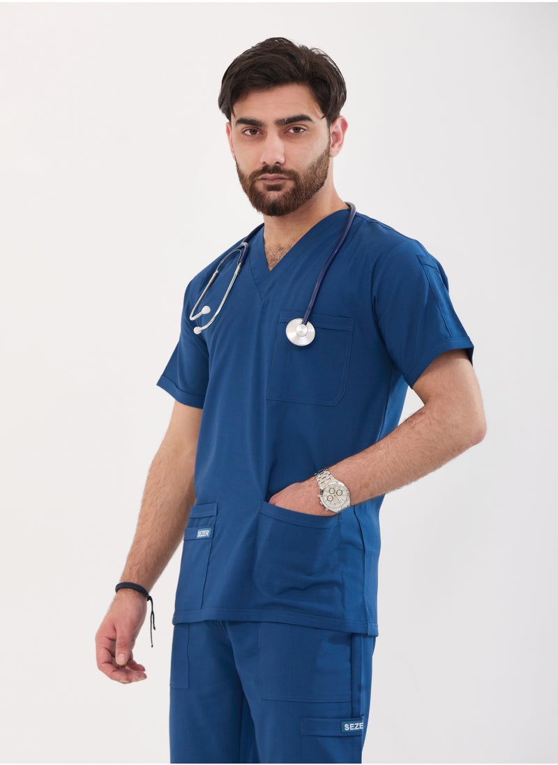 sezer - Caesar Scrub for Men - Strength and comfort in a cottonh Petroleum  design that fits you all day long - Image 1