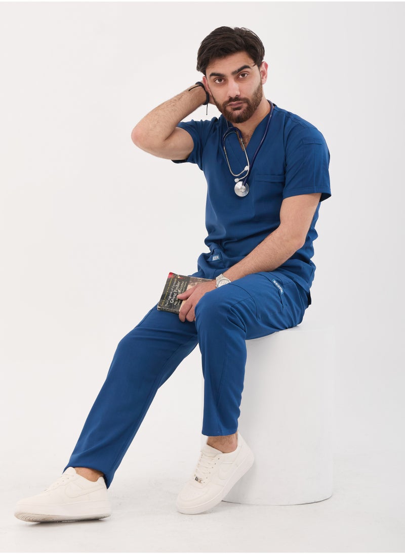sezer - Caesar Scrub for Men - Strength and comfort in a cottonh Petroleum  design that fits you all day long - Image 1
