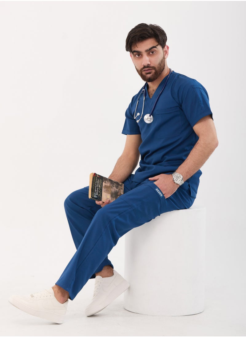 sezer - Caesar Scrub for Men - Strength and comfort in a cottonh Petroleum  design that fits you all day long - Image 1