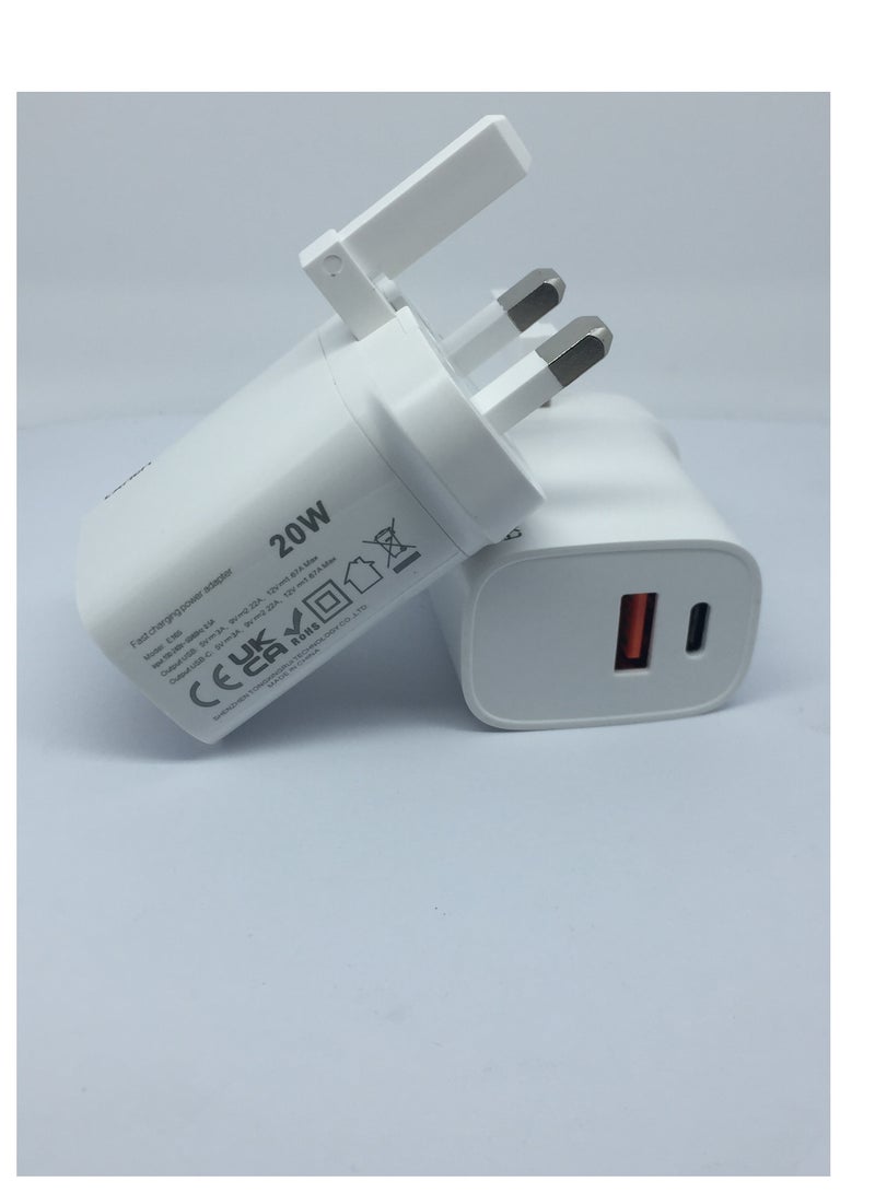 General T-REN 20W Fast Charging Charger with USB and BD ports provides you with an ultra-fast charging experience and is compatible with all your mobile devices. Featuring a compact design and reliable perf  - Image 1