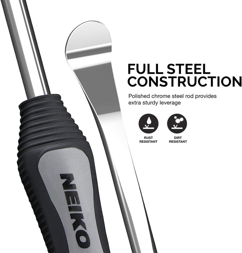 Neiko 20600A Tire Spoon Lever Set | 5 Piece | Tire Repair | 11 1/2" Hardened Steel Irons with Rim Protectors | Motorcycle, Dirt Bike, Lawn Mower, Garden Tractor, Kayak Transporter and Small Tires - Image 2