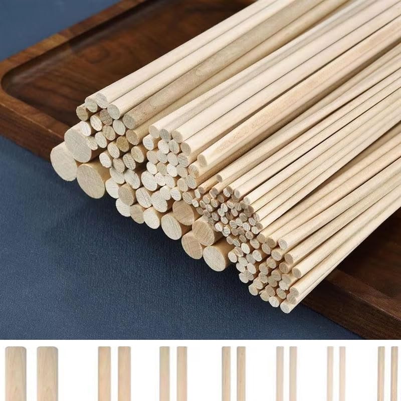 DIY Crafts DIY Crafts Dowel Rods Wood Sticks 10 inch to 12 inch Mixed Random Sizes Unfinished Precut Hardwood Wooden Dowel Rod Sticks for DIY Craft Painting Tiered Cakes 5mm to 20mm 25  - Image 1