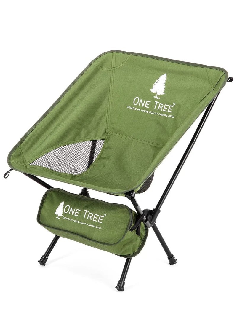 Generic Compact Folding Camping Chair by One Tree Capacity 140Kg - Lightweight Portable Chair for Hiking, Backpacking, Camping & Beach - Reinforced Durable Design, Deep Seat Comfort, Supports 300 lbs, Compact Size 