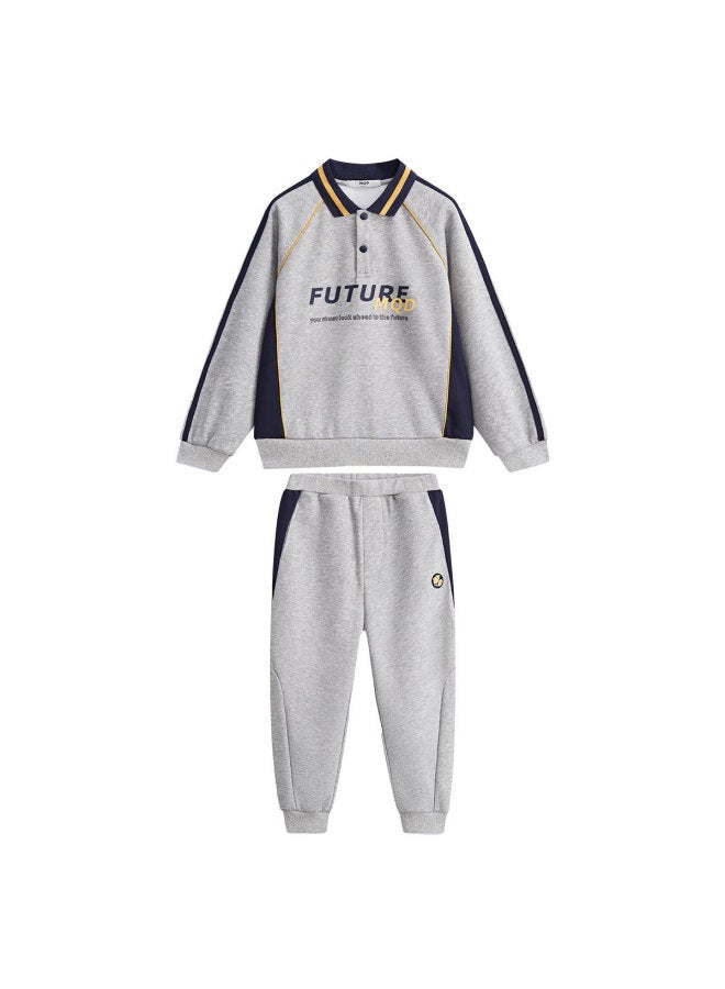 مكد ملابس الأولاد للأطفال الكبار بأسلوب الحرم الجامعي العارض للموسم الخريفي المتعدد الاستخدامات مع طوق مطوي للألعاب الرياضية - Image 2