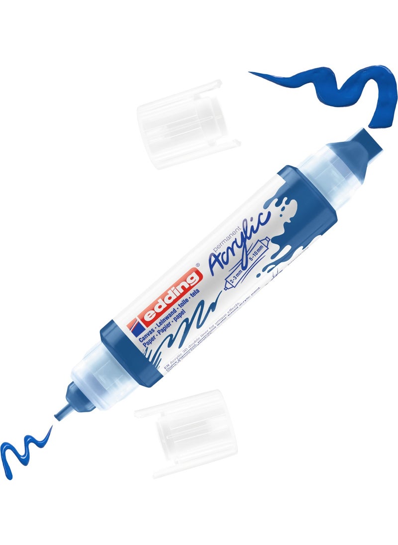 Edding 5400 Acrylic 3D Double Liner - Anzer Blue - 2 Heads 2-3, 5-10 mm  - Image 1