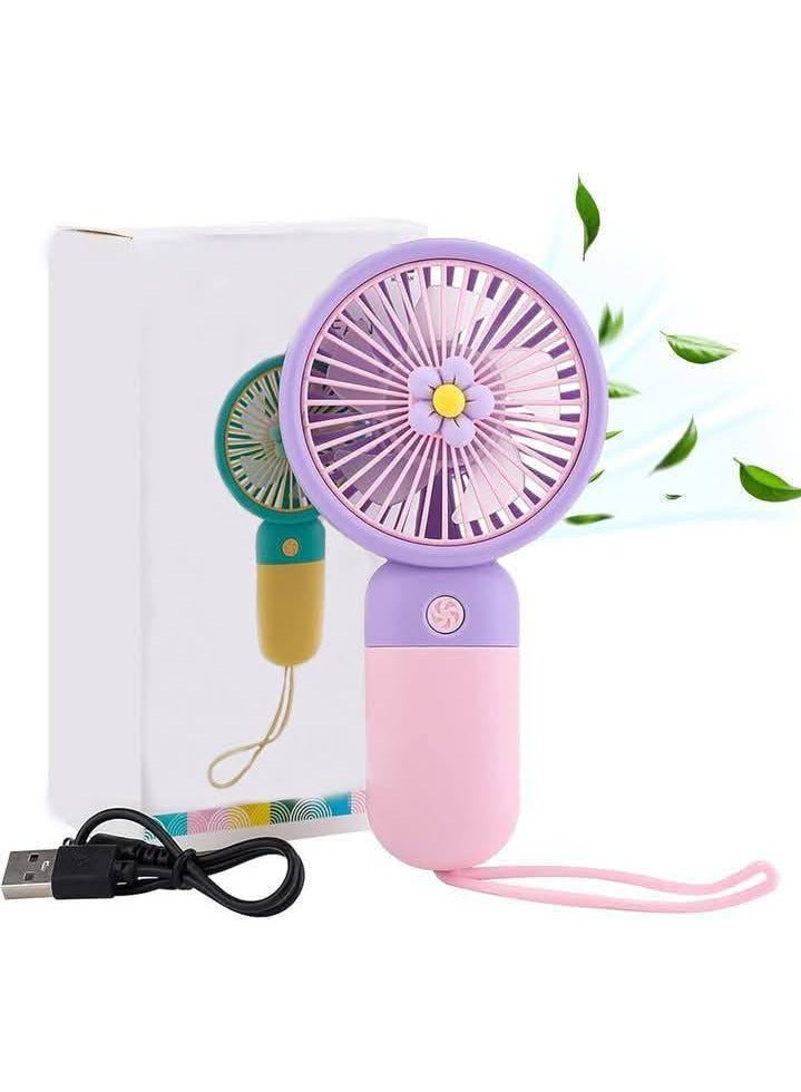 مروحة محمولة باليد بمنفذ USB عالية السرعة صغيرة لسطح المكتب مع حامل جوال وضع سرعة واحدة مثالية للمكتب والسفر