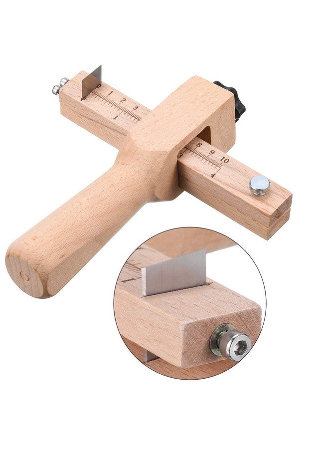 Jovitec Leather Strap Cutter, Strip and Strap Leather Wood DIY Craft Hand Cutting Tool Adjustable with 5 Blades - Image 4