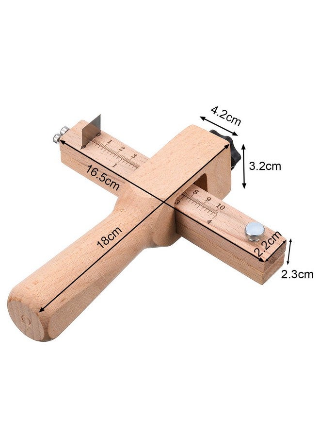 Jovitec Leather Strap Cutter, Strip and Strap Leather Wood DIY Craft Hand Cutting Tool Adjustable with 5 Blades - Image 2