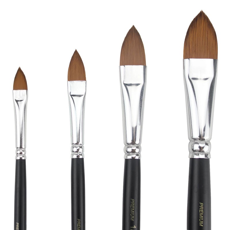 GACDR Cat Tongue Watercolor Brushes Set - 4 PCS Oval Wash Paint Brushes for Acrylic Painting, Water Color Brushes for Adult Floral Petal Artist Paintbrushes - Image 1