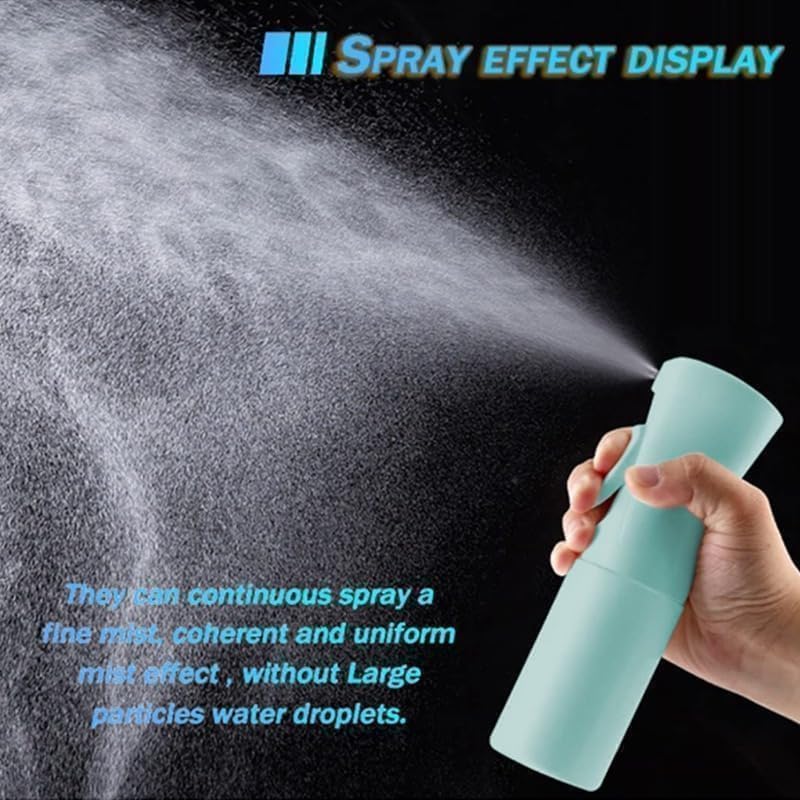 Continuous Mist Spray Bottle for Hair 200ml, Refillable Plastic Water Sprayer with Fine Even Mist, Easy Trigger for Styling, Cleaning, Plants, Salon & Home Use (Purple)