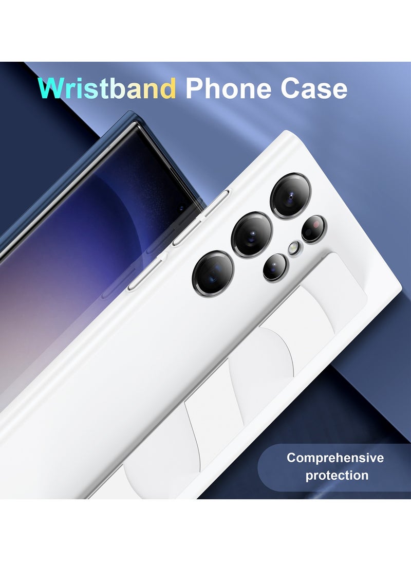Aookay Compatible with Samsung Galaxy S25 Ultra Case with Hand Strap, Anti-Scratch and Shockproof PC Wristband Case, Thin Protective Phone Case for Galaxy S25 Ultra (Frosted White) - Image 5
