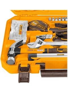 INGCO Hand Tools Set 168pcs, Include Wire Stripper, Claw Hammer, Adjustable Wrench, Pump Plier, Cobination Pliers, Hacksaw, Hex Key Set, Snap-off Blade Knife, Screwdivers and more - HKTHP21681  - Image 5
