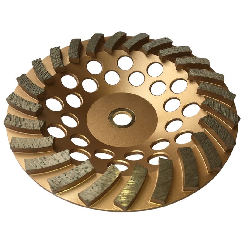EDiamondTools 7" Diamond Grinding Wheels for Concrete or Masonry, 24 Turbo Segments, #30/40 Grit, Medium Bond, 7/8"-5/8" Arbor - Image 1