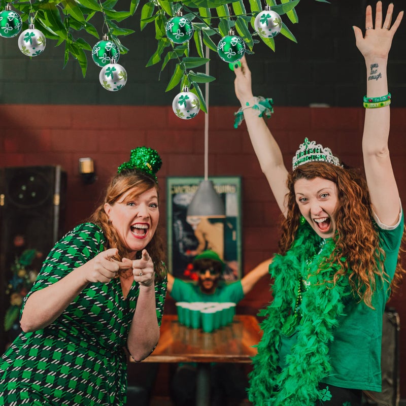 Iceyyyy 12 PCS St. Patrick's Hanging Balls-2 Inch St. Patrick's Shamrock Tree Ornament Ball-Good Luck Clover Hanging Ball for Irish Festival Party Home Decor - Image 5