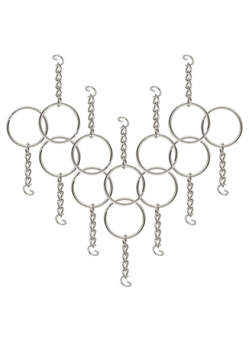SYOSI - 100 Pack Bulk Keyring Set Split Key Chain Rings with 1 inch Large Chains Heavy Duty Metal Keychain Ring Easy to Use Open Jump Rings Strong Small Round DIY Jewelry Making Keyrings Kit - Image 1