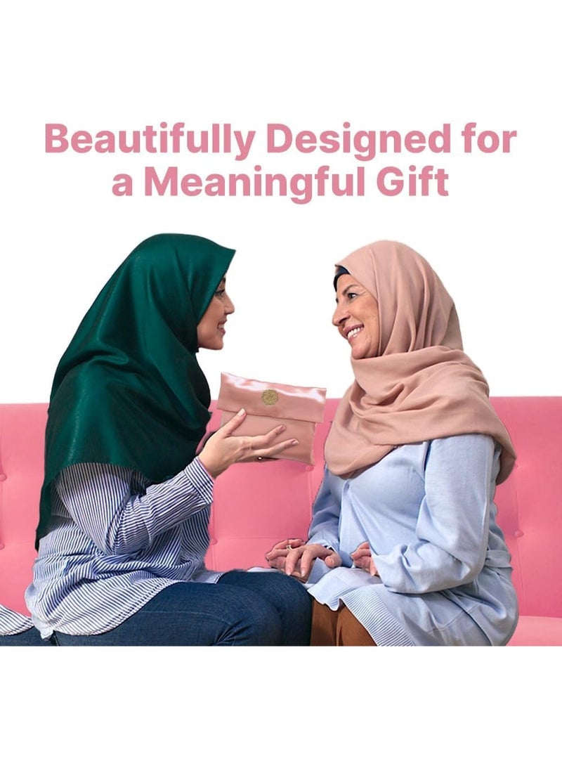 Portable Pink Prayer Rug Set, 2 Pack Prayer Mats With Beads, Storage Satin Pouch, Double Sided Worship Mat For Daily Praying Gift - Image 5