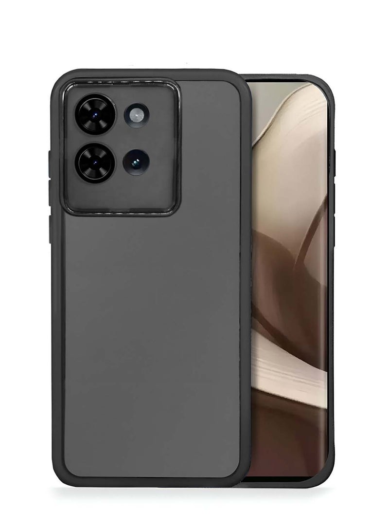 Wtech Motorola Edge 50 5G 2024 Soft Transparent TPU Silicone Ultra Thin Phone Stylish Electroplated Camera Border Back Case Cover - Black - Image 1