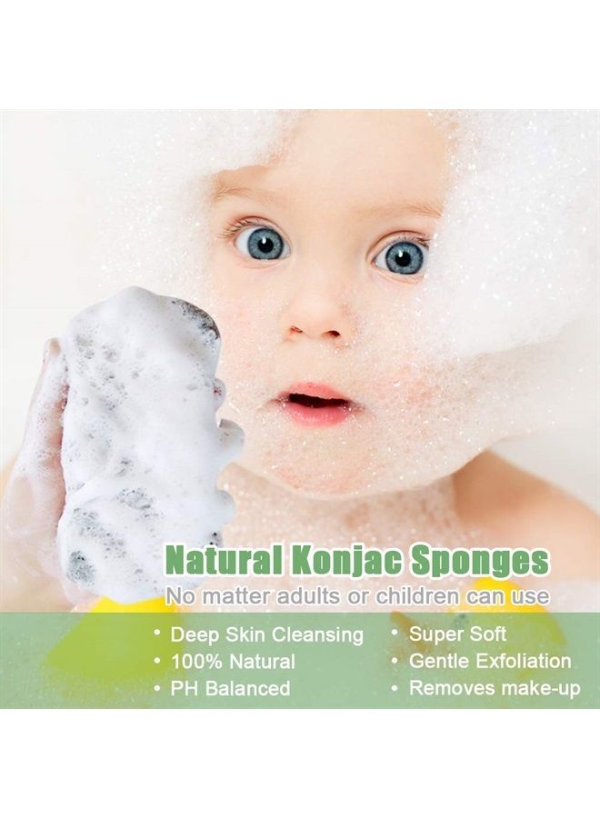 Bysiter Konjac Body Sponge Set of 4 Bamboo Charcoal Body Facial Sponge Exfoliator Sponge Exfoliating Facial Cleansing for Men Women (4 Pack) - Image 1