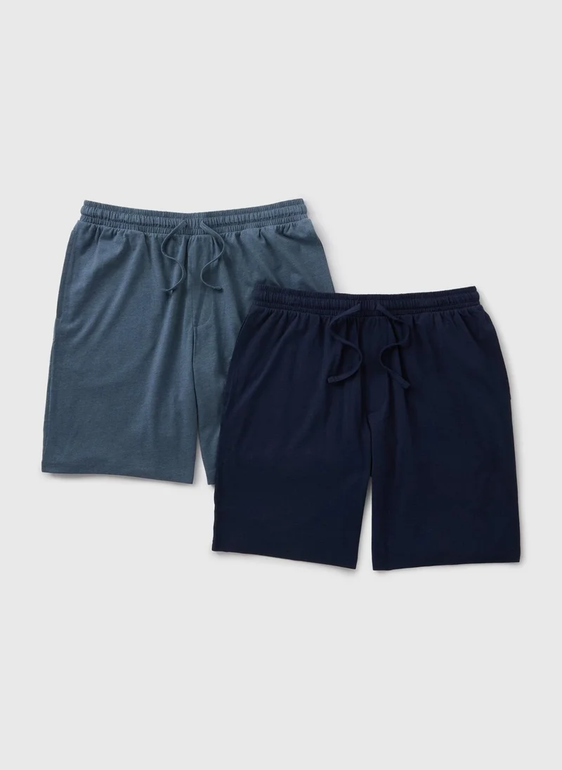 Matalan 2 Pack Blue Pyjama Shorts