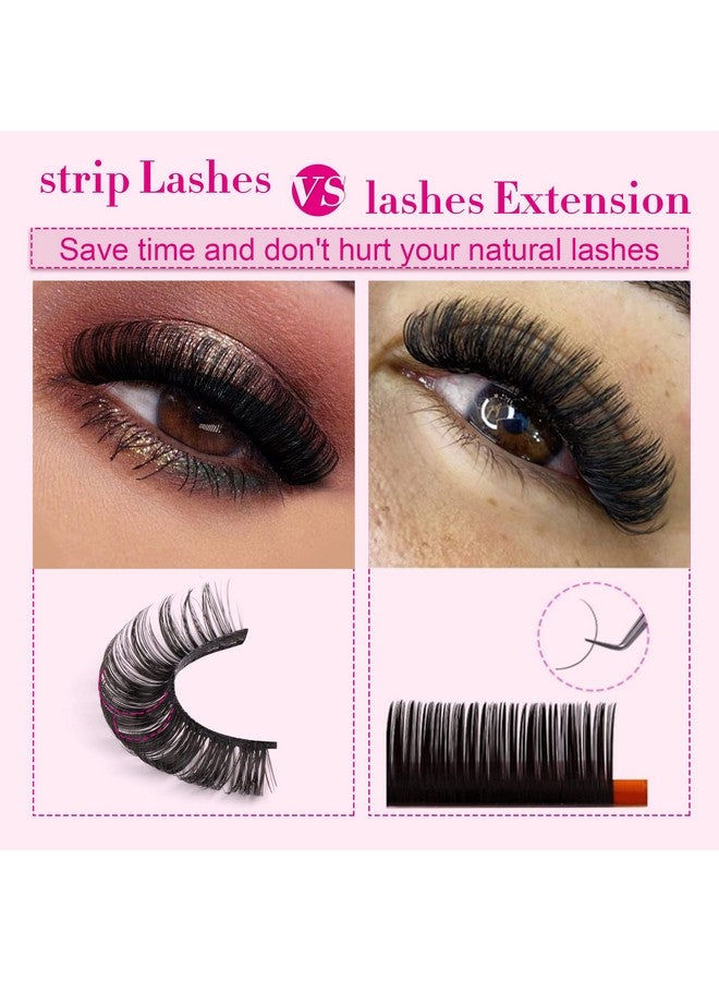 JIMIRE Russian Strip Volume Eyelashes Dd Curl Wispy Fluffy False Eyelashes Look Like Lash Extensions Natural Lashes Pack 16 Pairs - Image 2