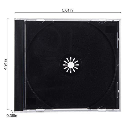 Maxtek 10.4 mm Standard Single Clear CD Jewel Case with Assembled Black Tray, 50 Pack - Image 3