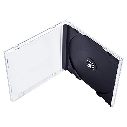 Maxtek 10.4 mm Standard Single Clear CD Jewel Case with Assembled Black Tray, 50 Pack - Image 4
