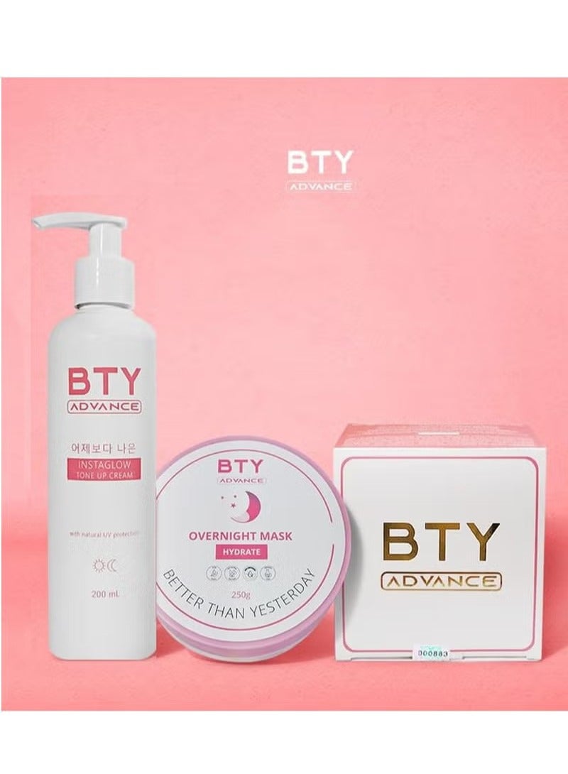 Bty Group Advance Instaglow tone Up Cream 200ml And Advance Overnight Mask 250g - Image 1