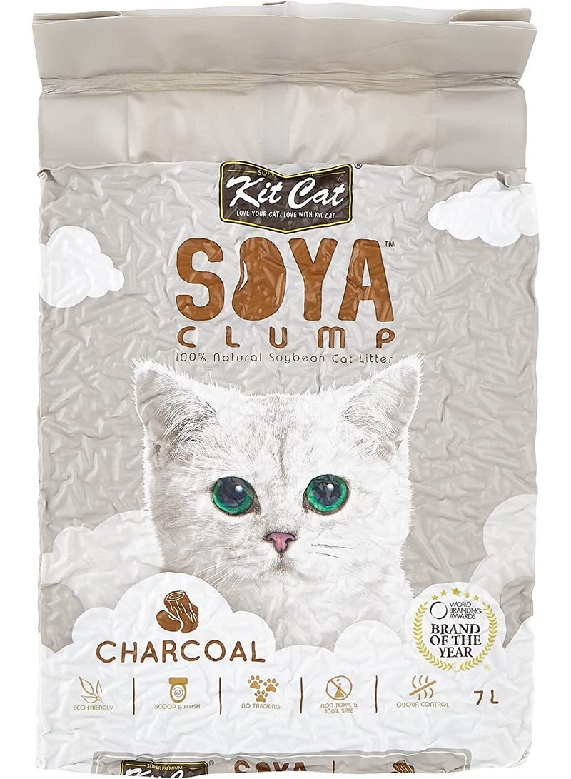 Kit Cat رمل قطط صويا كلومب من فول الصويا بالفحم 7 لتر