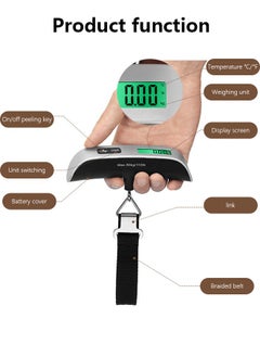 Luggage Scale Portable Digital Hanging Handheld Electronic Scale Home Travel Scale Luggage Weight Scale with Rubber Paint Green Backlight Silver - pzsku/ZA8FE65ECE74F4E7CBAC8Z/45/_/1736778841/e5ddb29b-787a-493f-a605-a1060ab51e42