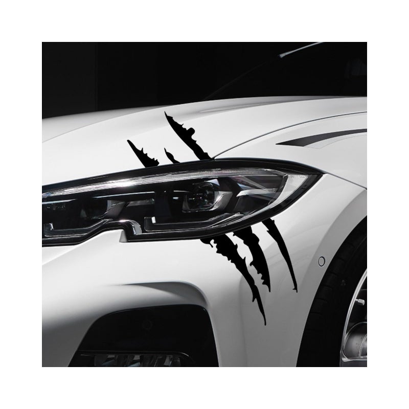 ZNDAW 2PCS Car Claw Mark Decals Waterproof Vinyl Monster Claw Marks Headlight Car Sticker Stripes Scratch Decal Decoration Stickers for Sports Cars Car Accessories 15745 inches Black - Image 3