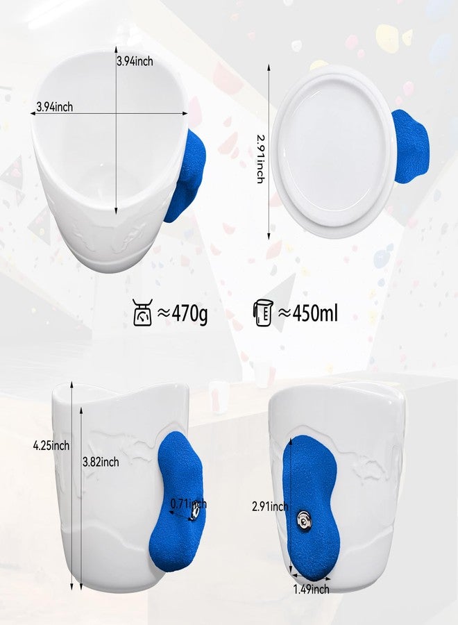 Two Stones Rock Climbing Mug | Coffee Climber As Gift For Climbers (White + Blue) - Image 3