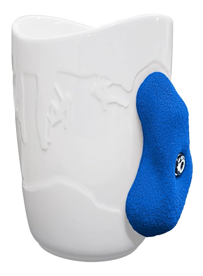 Two Stones Rock Climbing Mug | Coffee Climber As Gift For Climbers (White + Blue) - Image 1