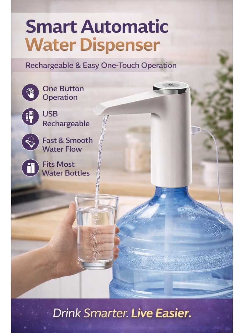 Automatic Water Dispenser Pump – USB Rechargeable Smart Water Pump