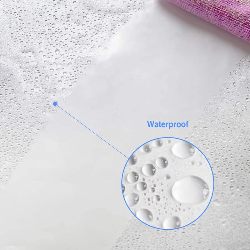 HOMECROWN Clear Transparent 7 feet Waterproof Shower Curtain for Bathroom PVC Plastic Curtain with 8 Hooks 54 Inch x 84 Inch Pack of 1 - Image 4