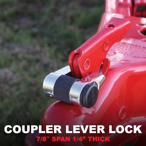 Trimax – TMC10 – 7/8" Key Coupler Lever/Door Latch Lock – Machine-Forged Chrome Steel, Protective Rubber Bumper, Weatherproof Cap, Anti-Theft Security - Image 3