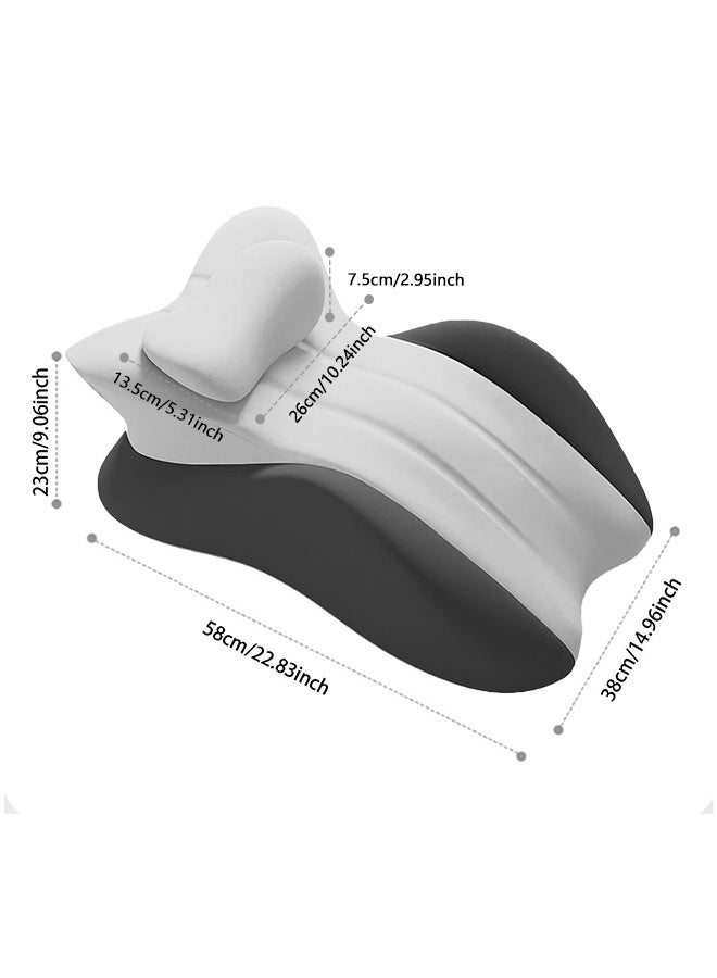 WALALLA Medical-Grade Leg Elevator Pillow Orthopedic Memory Foam Leg Elevation Pillow - Curved Memory Foam for Sciatica & Swelling | Non-Toxic Washable Cover | Post-Op/Pregnancy Safe (58x38x23cm)  Grey - Image 5