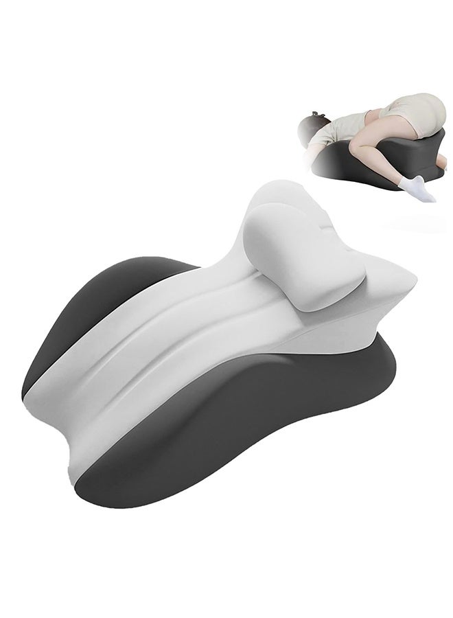 WALALLA Medical-Grade Leg Elevator Pillow Orthopedic Memory Foam Leg Elevation Pillow - Curved Memory Foam for Sciatica & Swelling | Non-Toxic Washable Cover | Post-Op/Pregnancy Safe (58x38x23cm)  Grey - Image 2