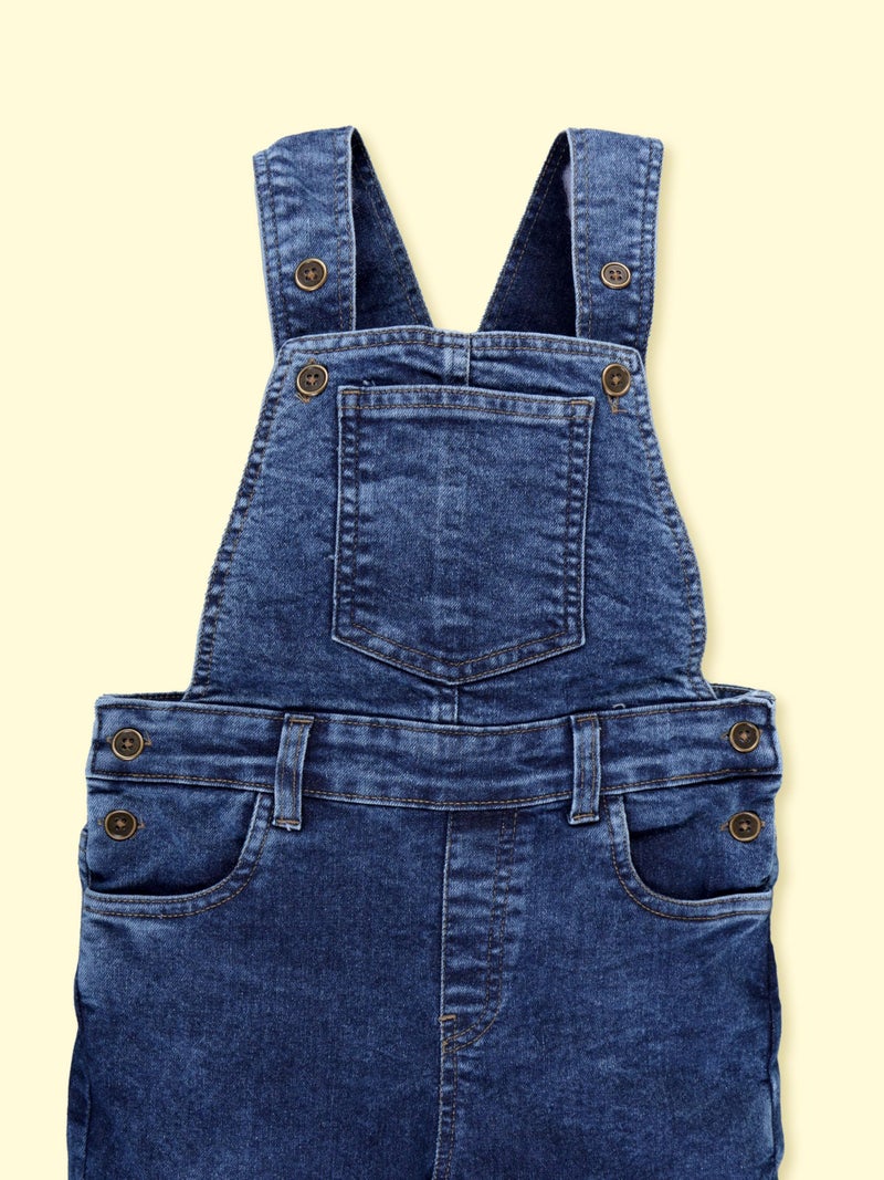 KiddoPanti Boys Denim Dungaree Pant, MD Rag Wash - 4-6Y - Image 4