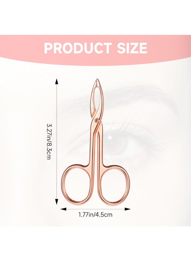 Dimeho Tweezers Scissor Handle Straight Tip Eyebrows Tweezers Scissors Shaped Hair Plucker Portable Beauty Tool for Facial Hair Remover Eyebrows Care BlackSilverRose Gold3 Pcs - Image 4