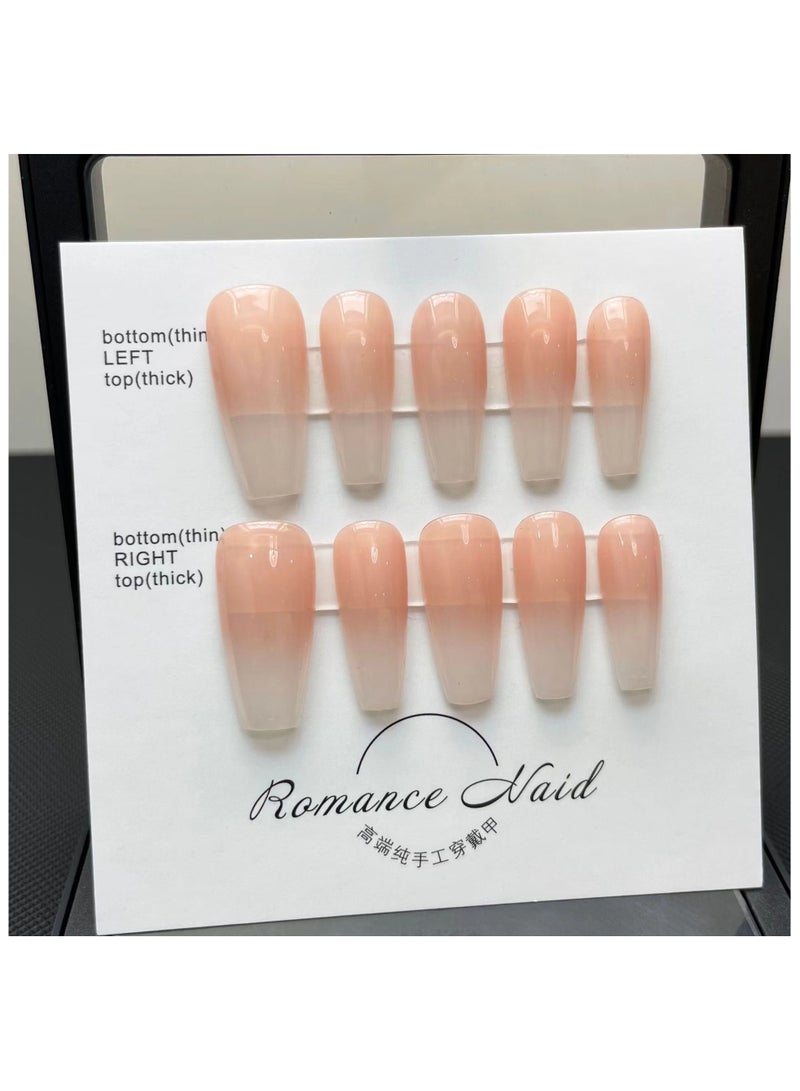 Binzo Beauty Press On Handmade Nails, 10pcs,Nails Art , Acrylic Nails, False Nails，Natually Nails - Image 1